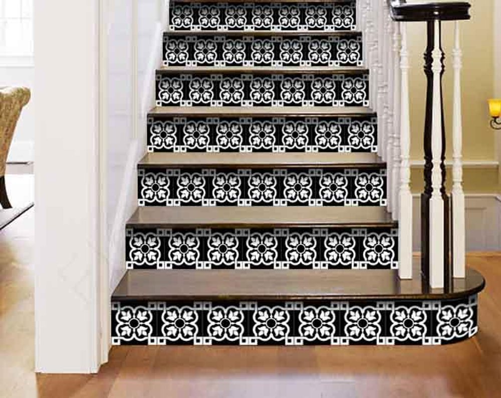 8" x 8" Black And White Peel And Stick Removable Tiles