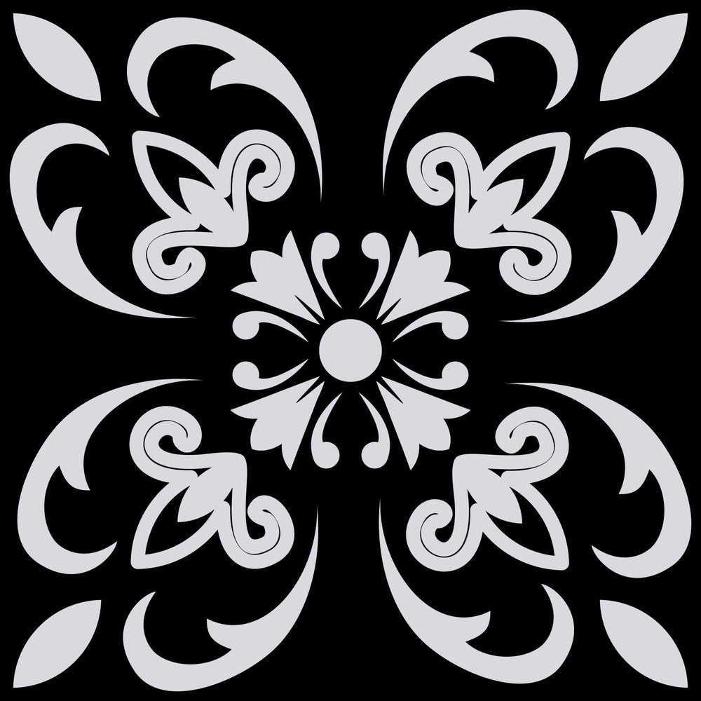 7" x 7" Black Gray And White Vinyl Peel And Stick Removable Tiles