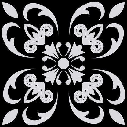7" x 7" Black Gray And White Vinyl Peel And Stick Removable Tiles