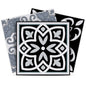 7" x 7" Black Gray And White Vinyl Peel And Stick Removable Tiles