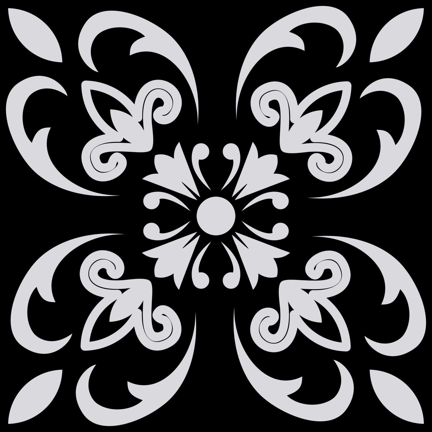 5" X 5" Black White and Gray Mosaic Peel and Stick Tiles