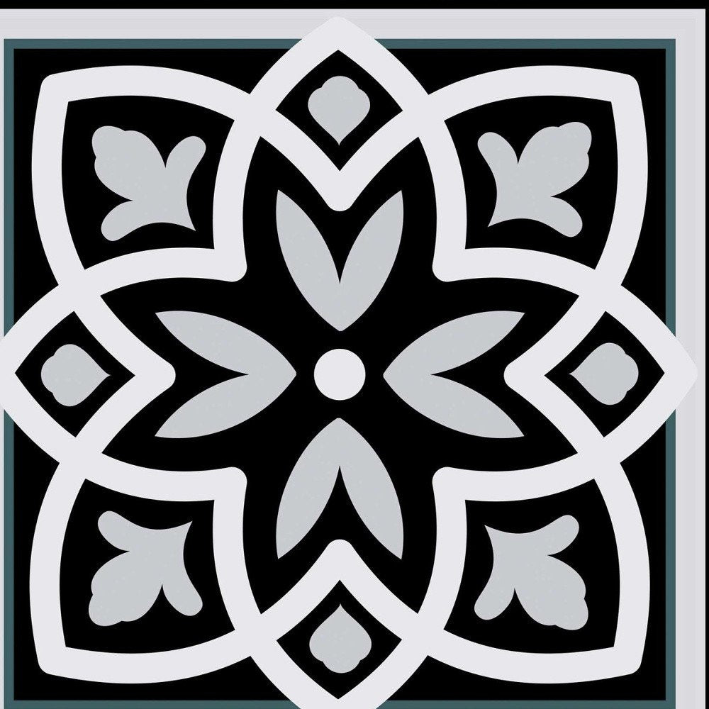 5" X 5" Black White and Gray Mosaic Peel and Stick Tiles
