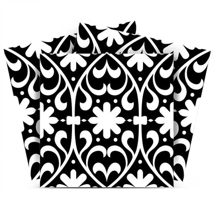 7" x 7" Black And White Vinyl Peel And Stick Removable Tiles