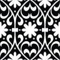 4" X 4" Black and White Floral Peel and Stick Removable Tiles