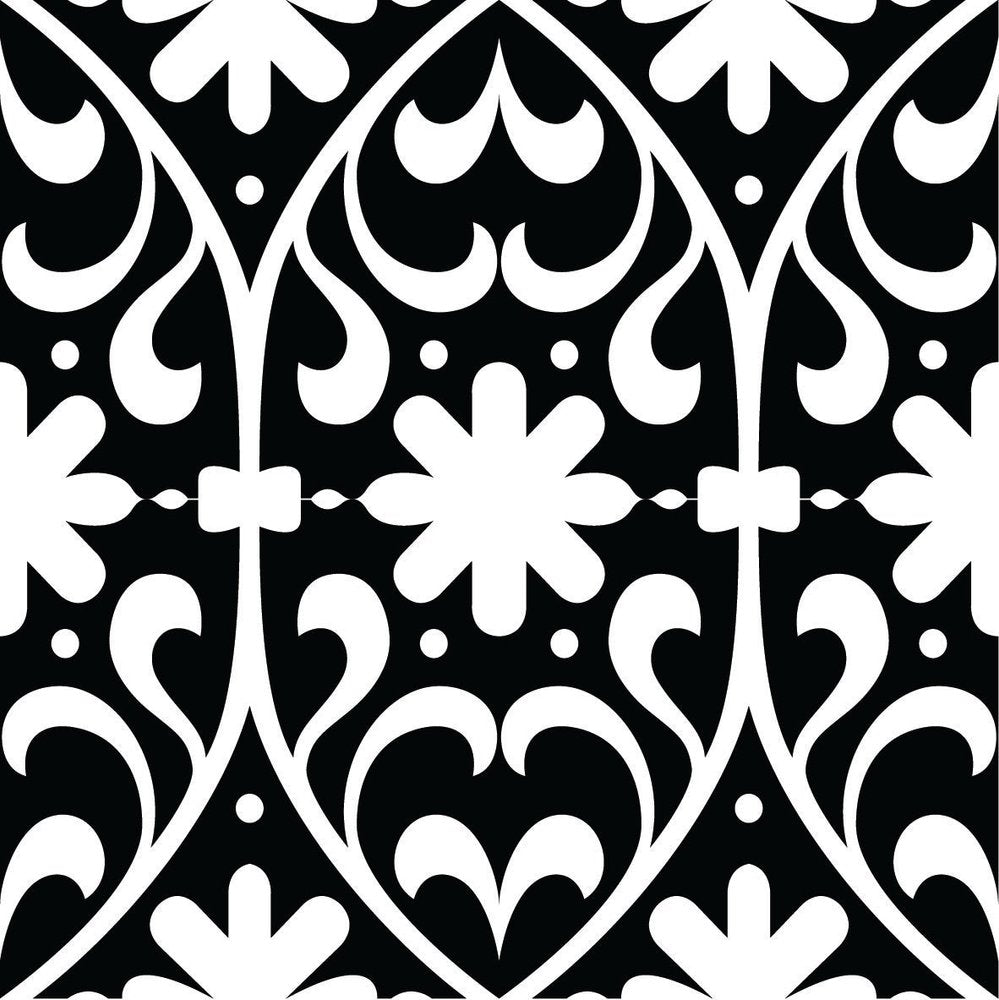 7" x 7" Black And White Vinyl Peel And Stick Removable Tiles