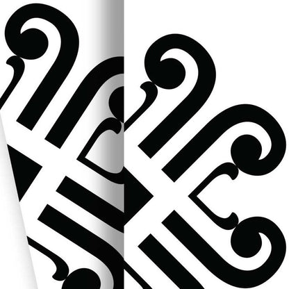 7" X 7" Black and White Daisy Peel and Stick Removable Tiles