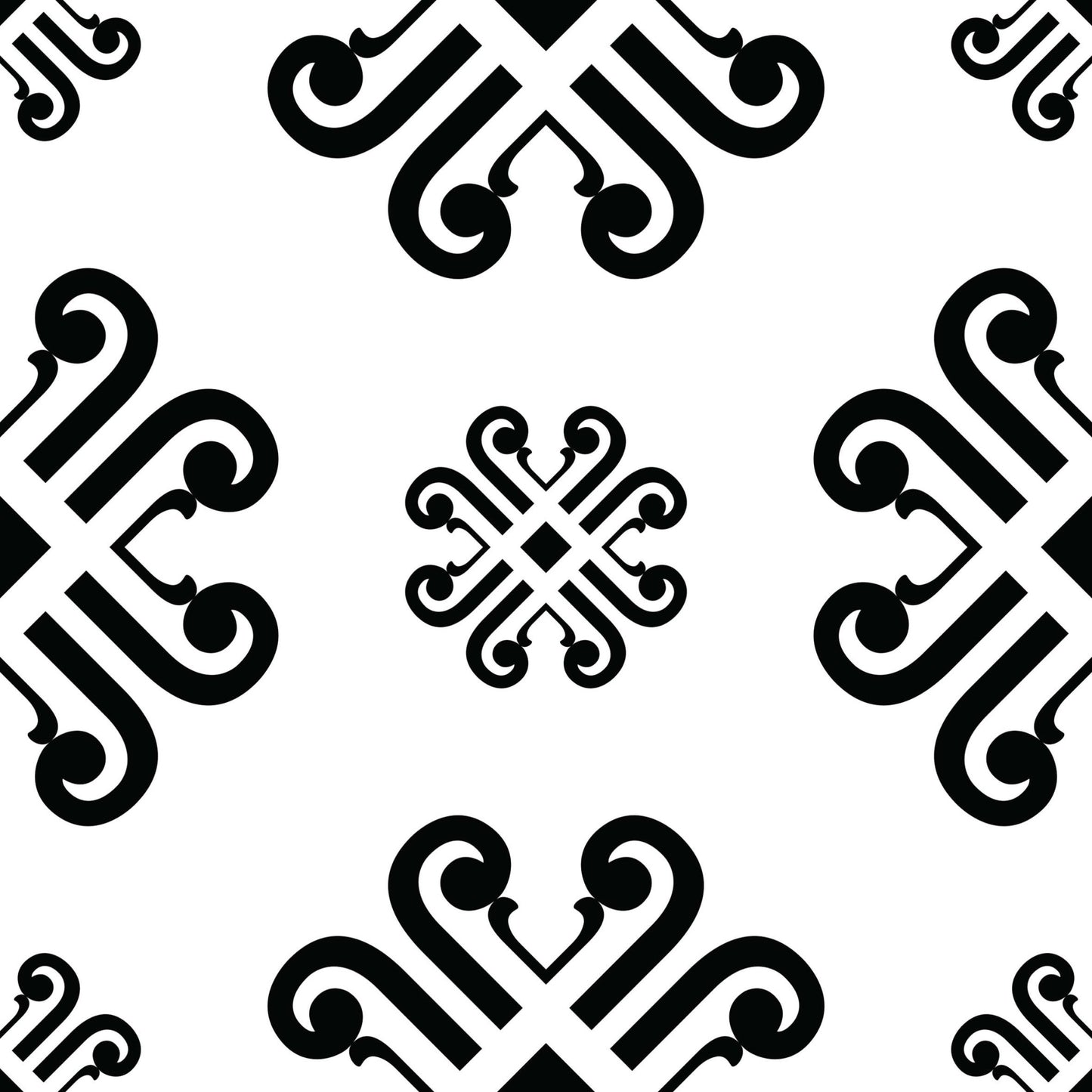 4" X 4" Black and White Daisy Peel and Stick Removable Tiles