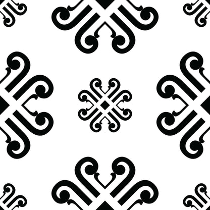 4" X 4" Black and White Daisy Peel and Stick Removable Tiles