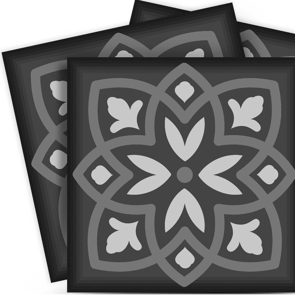 7" x 7" Gray Peel And Stick Removable Tiles