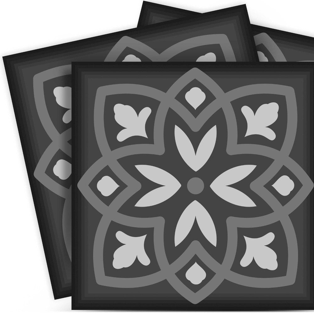 4" X 4" Gray and White Multi Peel and Stick Removable Tiles
