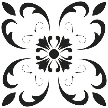 4" X 4" Black and White Delia Peel and Stick Removable Tiles