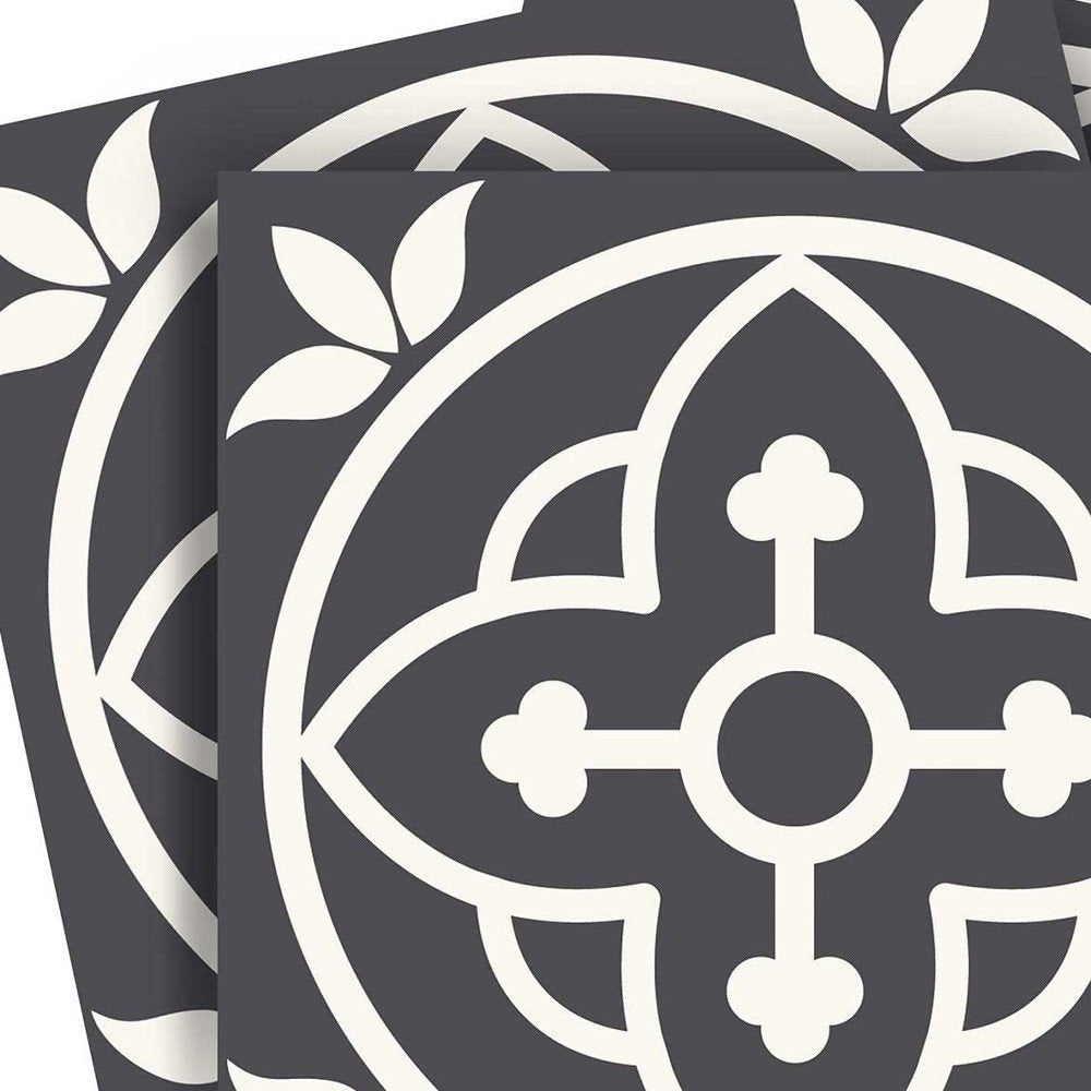 7" x 7" Gray And White Vinyl Peel And Stick Removable Tiles