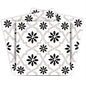 4" X 4" Black and White Lil Daisy Peel and Stick Removable Tiles