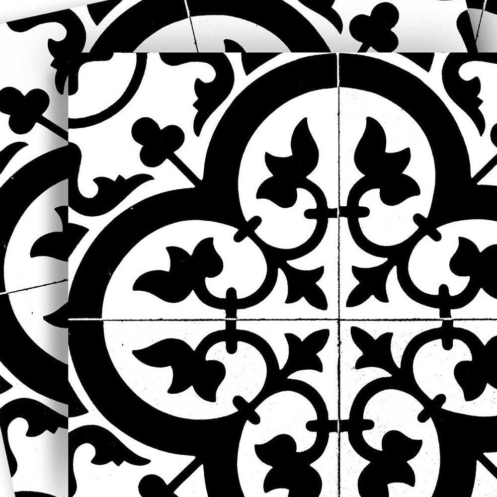 7" x 7" Black And White Peel And Stick Removable Tiles