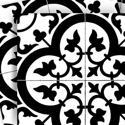 7" x 7" Black And White Peel And Stick Removable Tiles