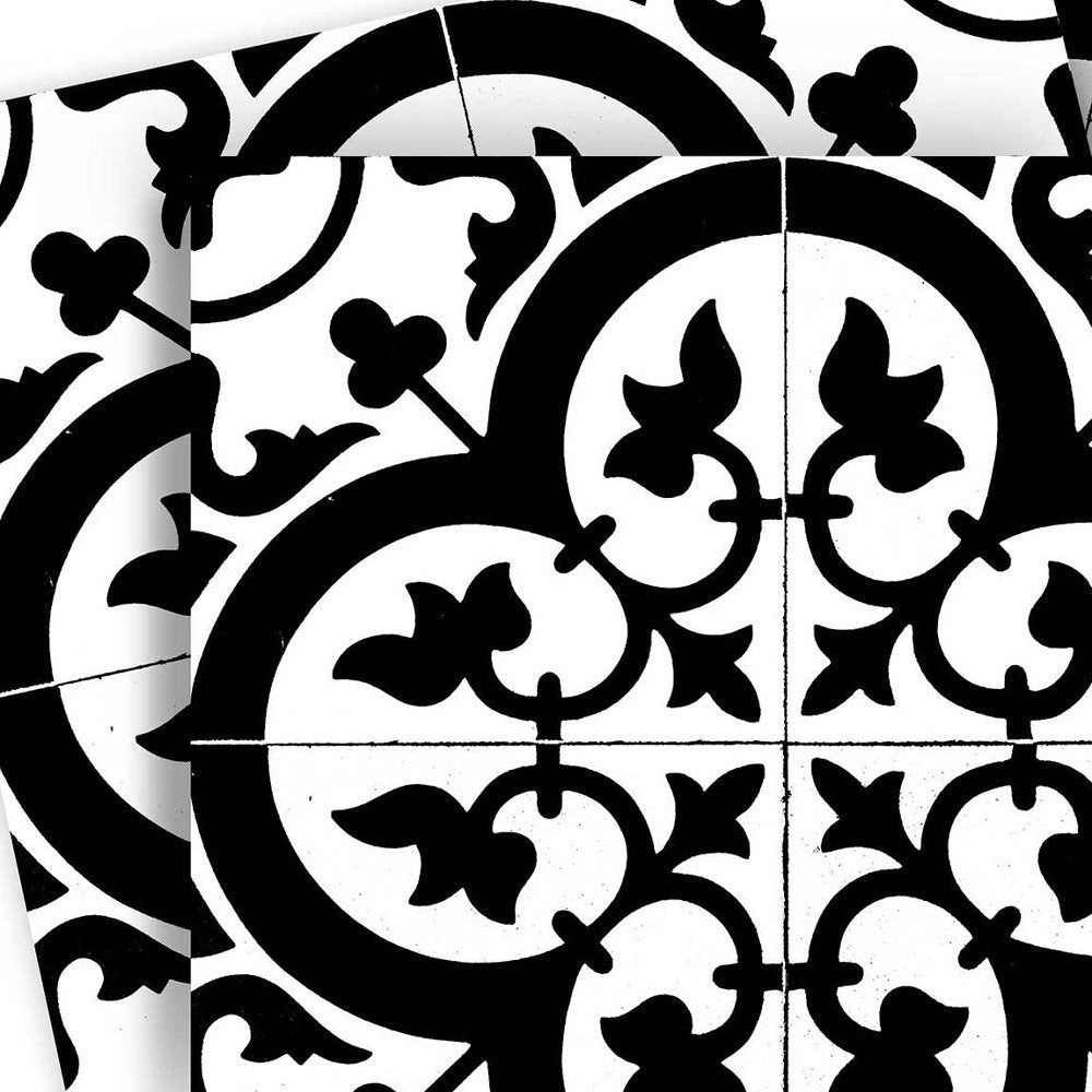 7" x 7" Black And White Peel And Stick Removable Tiles