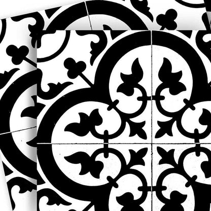 7" x 7" Black And White Peel And Stick Removable Tiles