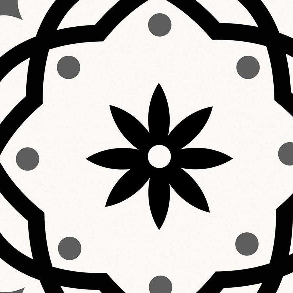 7" x 7" Black And White Peel And Stick Removable Tiles