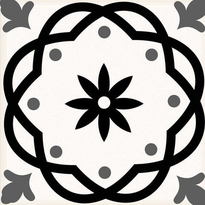 7" x 7" Black And White Peel And Stick Removable Tiles