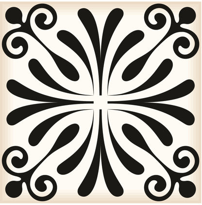 5" X 5" Black and White Flo Peel and Stick Removable Tiles