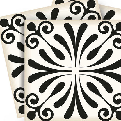 7" x 7" Black And White Peel And Stick Removable Tiles