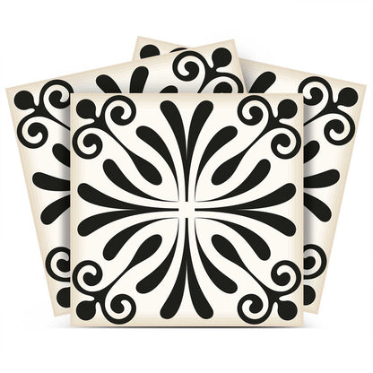 7" x 7" Black And White Peel And Stick Removable Tiles