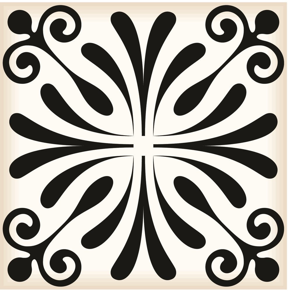 7" x 7" Black And White Peel And Stick Removable Tiles