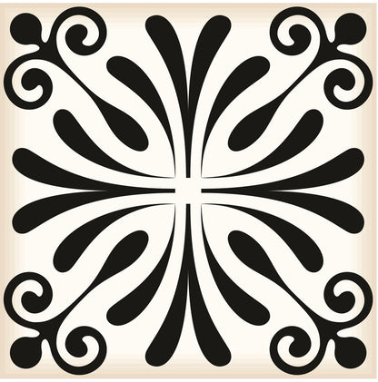 7" x 7" Black And White Peel And Stick Removable Tiles