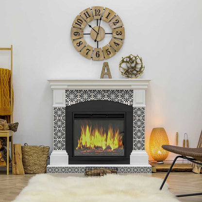 5" X 5" Black and White Flo Peel and Stick Removable Tiles