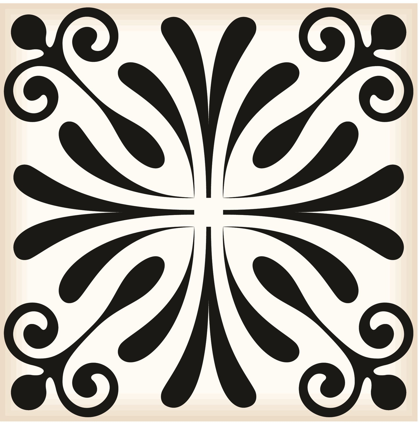 5" X 5" Black and White Flo Peel and Stick Removable Tiles