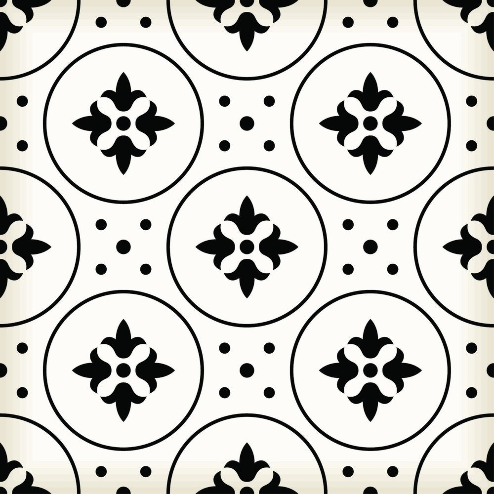 7" x 7" Black And White Peel And Stick Removable Tiles