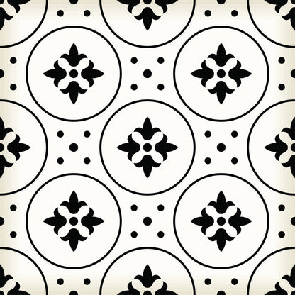 7" x 7" Black And White Peel And Stick Removable Tiles