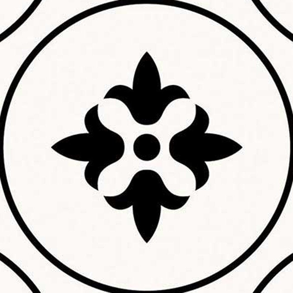 7" x 7" Black And White Peel And Stick Removable Tiles