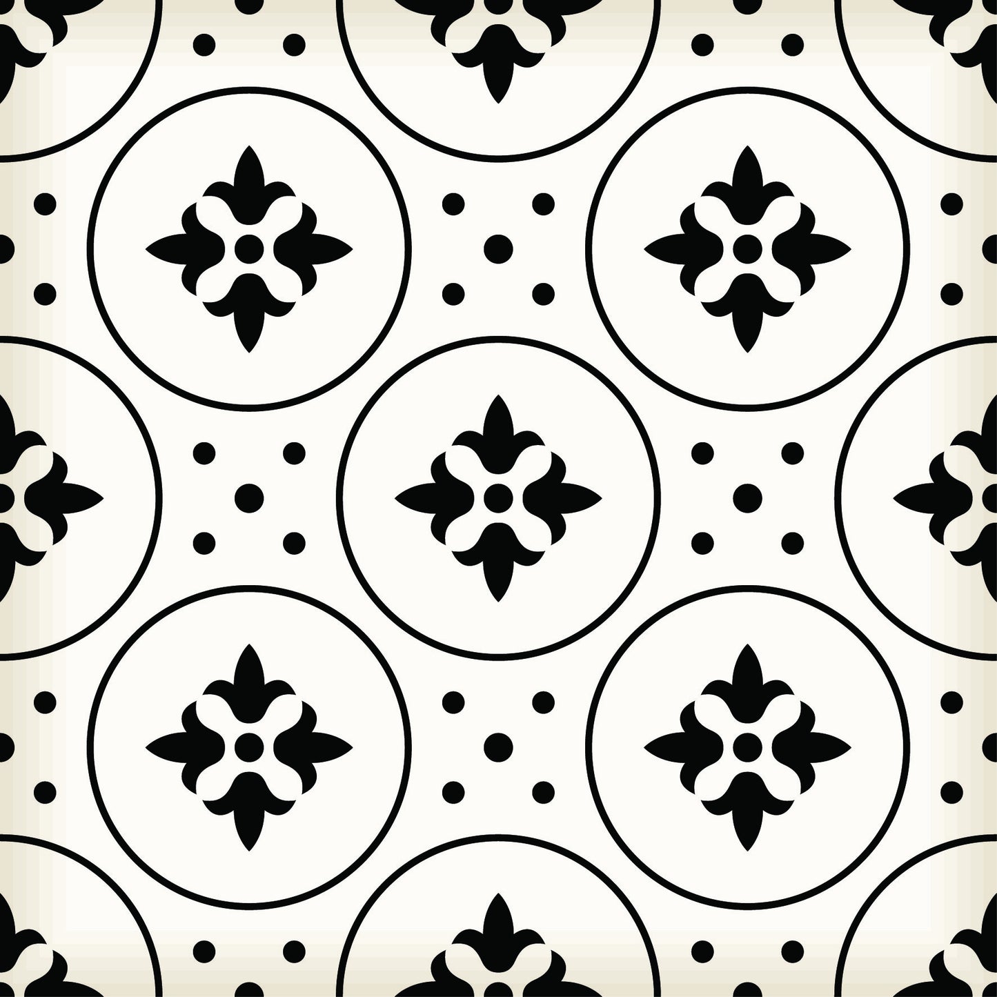 5" X 5" Black and White Rosa Peel and Stick Removable Tiles