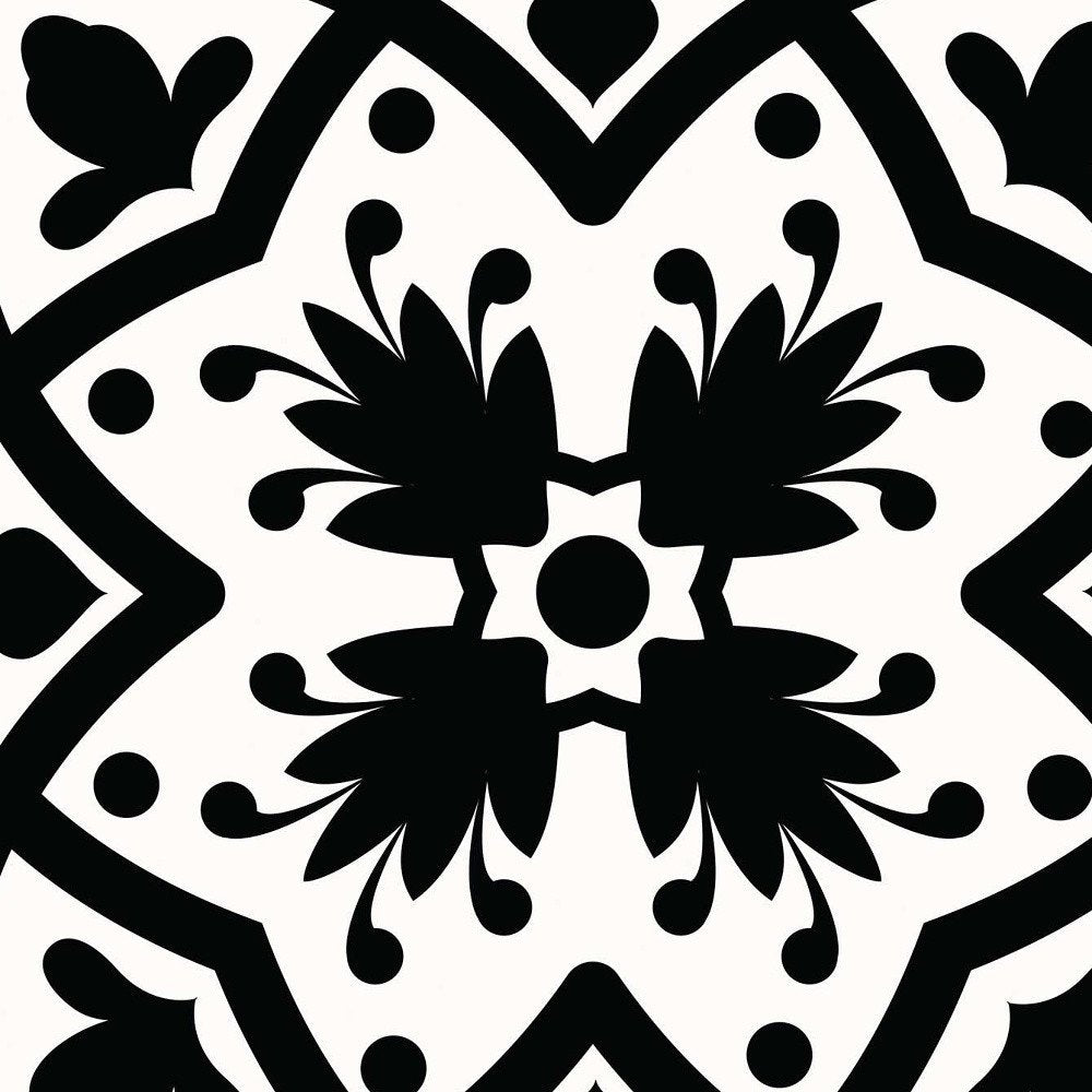 7" x 7" Black Gray And White Vinyl Peel And Stick Removable Tiles
