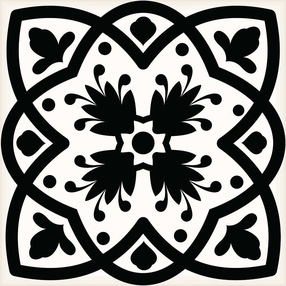 7" x 7" Black Gray And White Vinyl Peel And Stick Removable Tiles