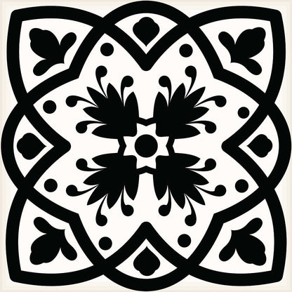 7" x 7" Black Gray And White Vinyl Peel And Stick Removable Tiles
