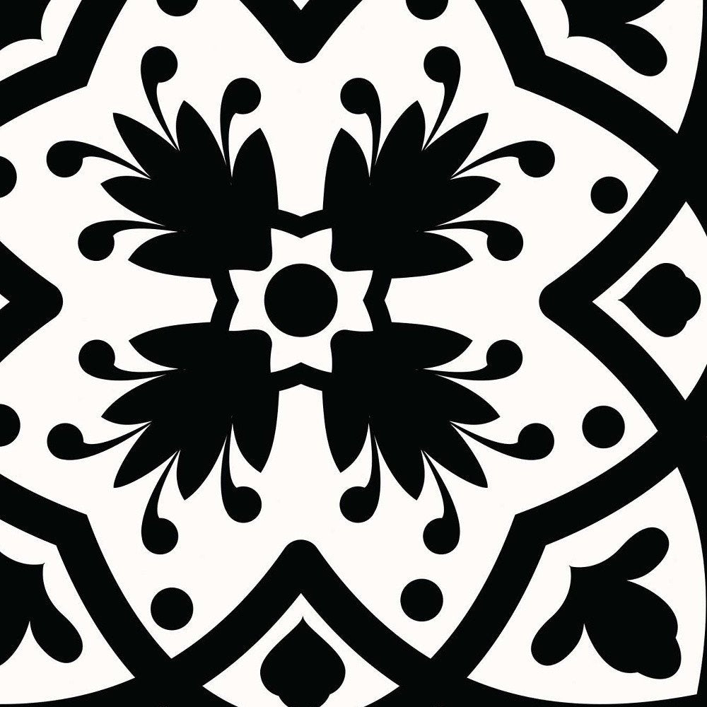 7" x 7" Black Gray And White Vinyl Peel And Stick Removable Tiles