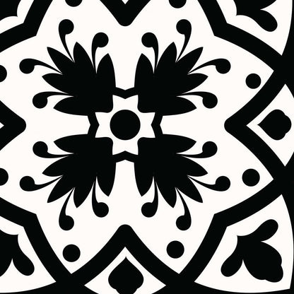 7" x 7" Black Gray And White Vinyl Peel And Stick Removable Tiles