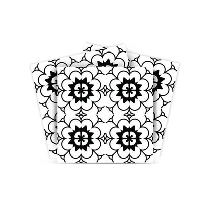 7" x 7" Black And White Peel And Stick Removable Tiles