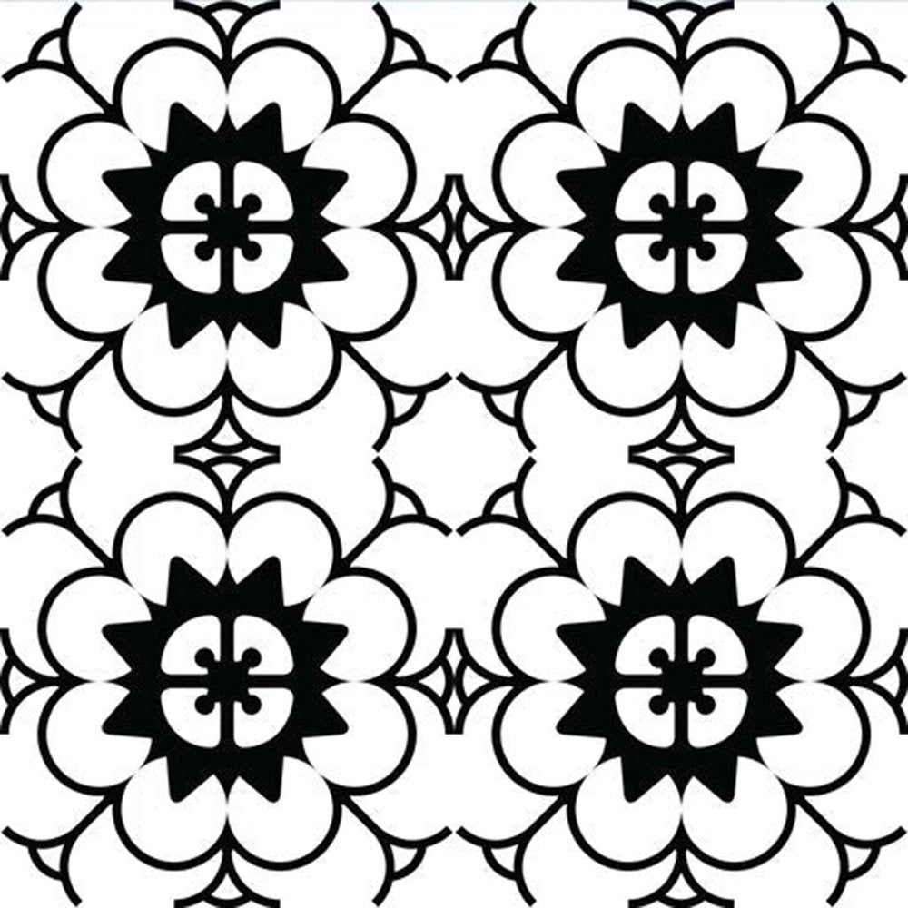7" x 7" Black And White Peel And Stick Removable Tiles
