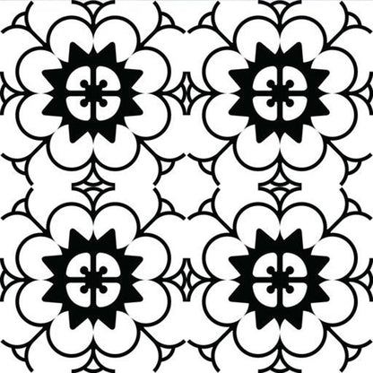 7" x 7" Black And White Peel And Stick Removable Tiles