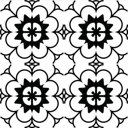 4" X 4" Black and White Gerber Peel and Stick Removable Tiles