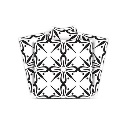 7" x 7" Black And White Peel And Stick Removable Tiles