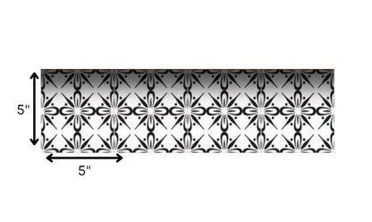 4" X 4" Black and White Quattra Peel and Stick Removable Tiles