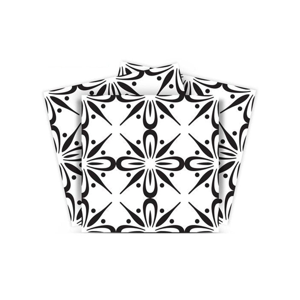 7" x 7" Black And White Peel And Stick Removable Tiles