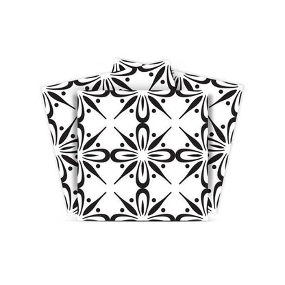 7" x 7" Black And White Peel And Stick Removable Tiles