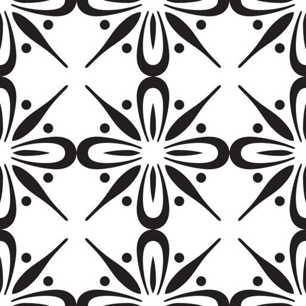 7" x 7" Black And White Peel And Stick Removable Tiles