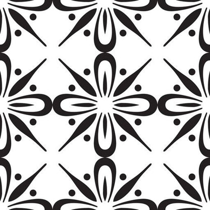 7" x 7" Black And White Peel And Stick Removable Tiles