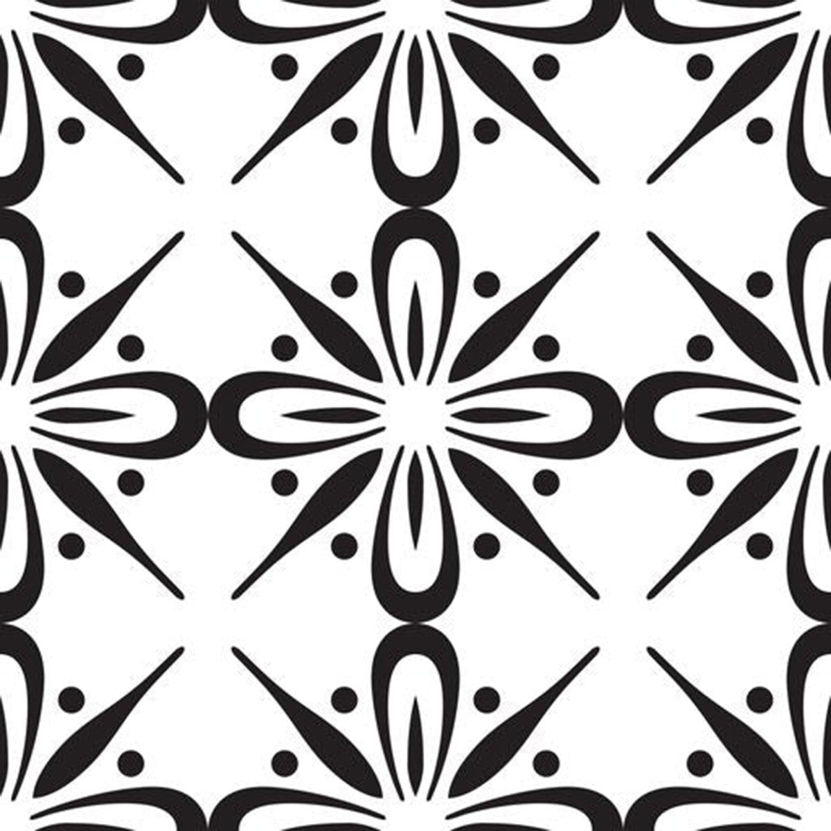 4" X 4" Black and White Quattra Peel and Stick Removable Tiles